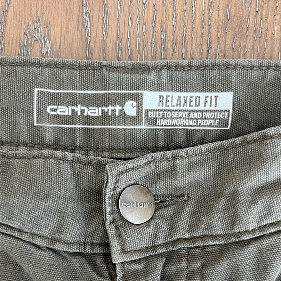 Carhartt Men's Olive Green Double Knee Relaxed Fit Utility Work Pants 30x30 - Picture 5 of 9